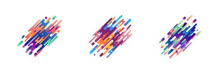 Set of abstract colorful line modern graphic shapes.のイラスト素材