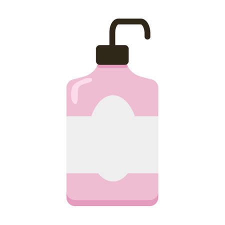tube with dispenser for liquid soap. Vector illustration of decoration and toilet equipment. Cartoon washbasin isolated on whiteのイラスト素材