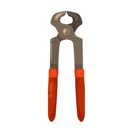 building tongs. Construction instrument, cartoon illustration. Building tools or service. Trowel, hummer, screwdriver, rule isolated on white backgroundのイラスト素材