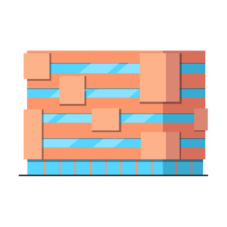 combined panel theater building, Office or apartment, vector illustration. Skyscraper as element of modern city for urban landscapeのイラスト素材