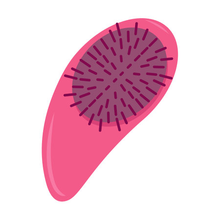 Plastic comb and oval professional brush for hair styling. Hairbrush cartoon vector illustration. Accessories, salon toolのイラスト素材