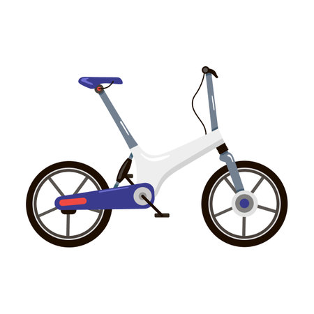 Modern electric bicycle, transport isolated on white background. Personal electrical vehicles cartoon vector illustrationのイラスト素材