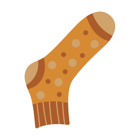 Cute socks flat vector illustration. Stylish cotton or woolen socks for winter isolated on white backgroundのイラスト素材