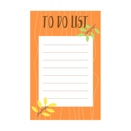 pretty diary page with markup for tasks for day, cartoon vector illustration. Cute daily planers with colorful patterns for notes, organized weekのイラスト素材