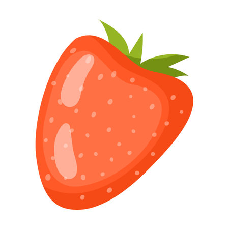 mature sweet strawberry berry for breakfast, cereal and bowls of oatmeal vector illustration. Fruit and berriesのイラスト素材