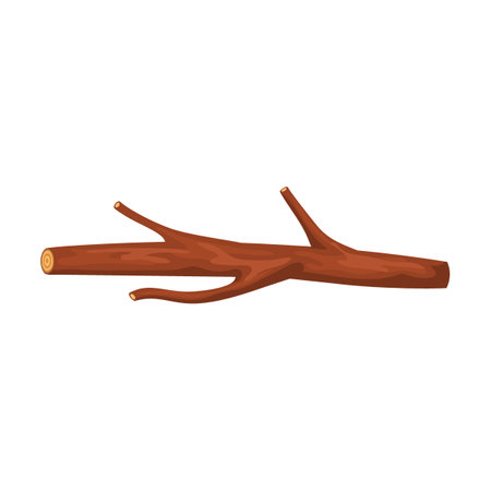 small branch for lighting fire. Stack of trees with branches, wooden planks, stumps and timber. Parts of trees for lighting fire.Vector illustration isolatedのイラスト素材
