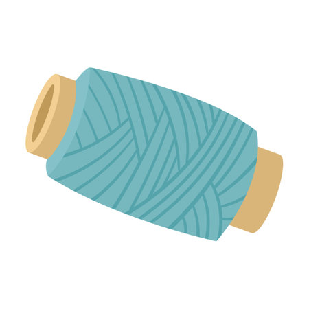 spool of thread, Tool for knitting and sewing flat vector illustration. Accessories for needlework isolated on white backgroundのイラスト素材