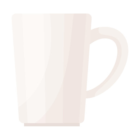 tall ceramic mug with handle for cocoa. Vector illustrations of modern or retro equipment for espresso and moka drinkのイラスト素材