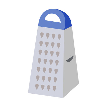 Grater for vegetables, kitchenware and dishes vector illustration. Cookware, different tools and instruments isolated on white background. Kitchen utensilのイラスト素材
