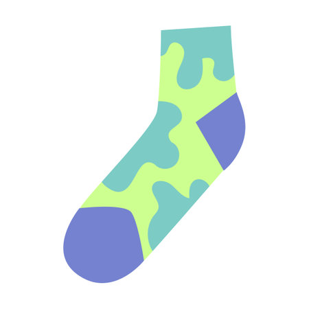 Cute woolen socks flat vector illustration. Stylish cotton socks for winter isolated on white backgroundのイラスト素材