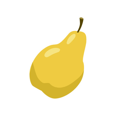 Pear with vitamin C vector illustration. Cartoon drawing of enriched organic antioxidant, pear. Food, nutrition, diet conceptのイラスト素材