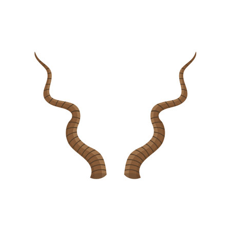 Garna horns vector illustrations set. Cartoon drawing of shape of horns of wild animal isolated on white background. Wildlife, hunting, decoration conceptのイラスト素材