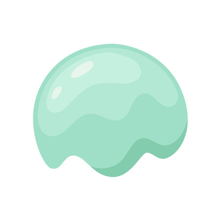 Scoop of blue ice cream for creating your own ice cream. Mint ice cream scoop cartoon illustration. Summer, sundae conceptのイラスト素材
