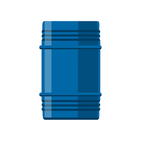 Oil barrel for chemical liquid vector illustration. Container for beer, fuel or oil isolated on white background. Cargo, alcohol, storage conceptのイラスト素材