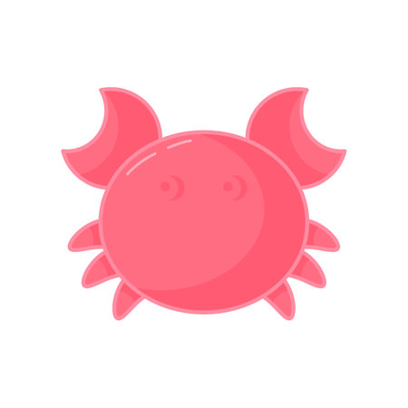 Plastic sand mold in shape of crab vector illustration. Cartoon drawing of sand toy for children games in sandbox or on beach isolated on white background. Childhood, entertainment, summer conceptのイラスト素材