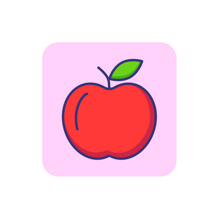 Apple line icon. Fruit, healthy, ripe. Snack concept. Vector illustration can be used for topics like eco, diet, organic foodのイラスト素材