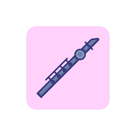 Flute line icon. Instrument, orchestra, woodwind. Music concept. Vector illustration can be used for topics like symphony, concert, soundのイラスト素材