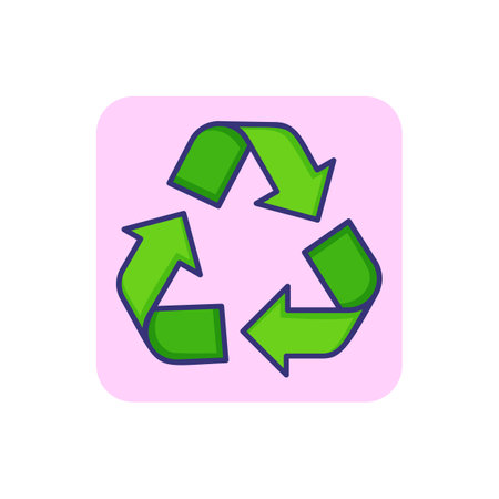 Recycled line icon. Arrow, rotating, reusable. Protection concept. Vector illustration can be used for topics like eco, bio, environmentのイラスト素材