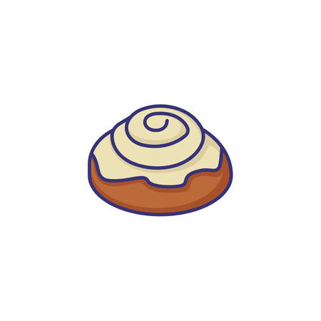 Cinnamon roll line icon. Dessert, snack, pastry. Breakfast concept. Vector illustration can be used for topics like coffeeshop, restaurant, dietのイラスト素材
