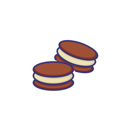 Macaron line icon. French food, sweet, candy. Dessert concept. Vector illustration can be used for topics like traditional food, coffee shop, bakeryのイラスト素材