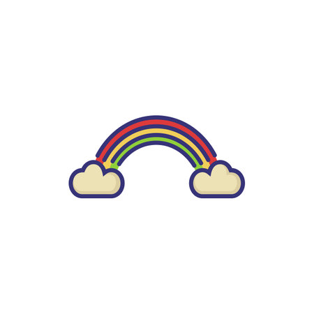 Rainbow line icon. Weather, nature, environment. Weather concept. Vector illustration can be used for topics like environment, ecology, weather forecastのイラスト素材