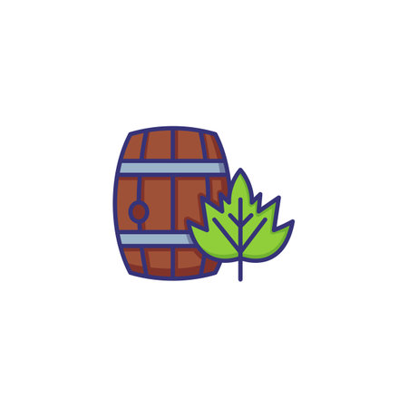 Wine barrel line icon. Brewery, beverage, beer. Winery concept. Vector illustration can be used for topics like export, production, wineryのイラスト素材