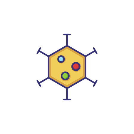 Virus line icon. Science, biology, investigation. Science concept. Vector illustration for topics like science, investigation, biologyのイラスト素材