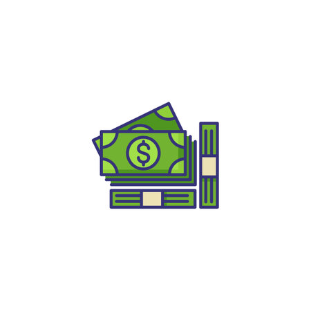 Banking and money icons. Set of line icons on white background. Money, banknotes, purse. Vector illustration can be used for topics like economy, bankingのイラスト素材