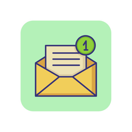 New message line icon. Letter, email, envelope. Communication concept. Can be used for topics like mailing, chatting, messenger, mobile appのイラスト素材