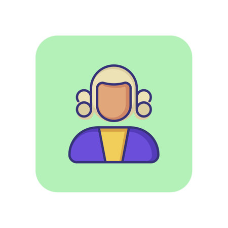 Judge line icon. Court, lawsuit, trial. Justice concept. Vector illustration can be used for topics like legal system, law, professionのイラスト素材