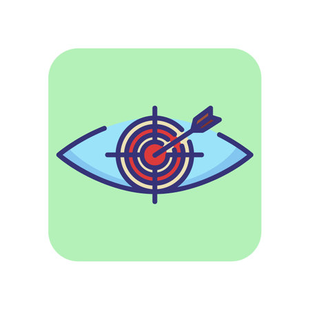 Intention line icon. Eye, target, arrow. Goal achievement concept. Can be used for topics like business, planning, competition, ambition, strategyのイラスト素材