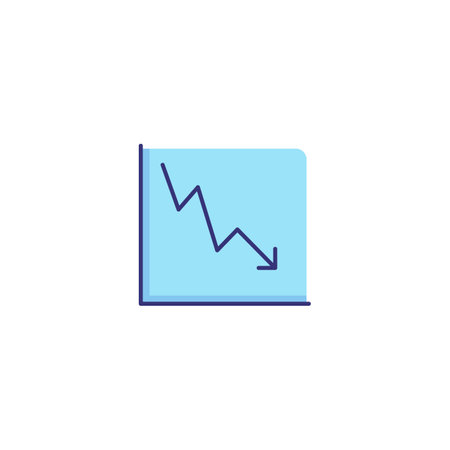 Reduction chart line icon. Decrease graph, diagram, arrow down. Analysis concept. Can be used for topics like business, marketing, finance, researchのイラスト素材