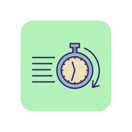 Time line icon. Stopwatch with arrow in motion. Time management concept. Can be used for topics like business, schedule, deadline, controlのイラスト素材
