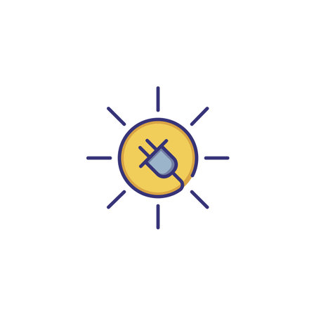 Solar energy concept. Solar battery, global warming, greenhouse effect. Ecology concept. Vector illustration can be used for topics like environment, technology, energyのイラスト素材