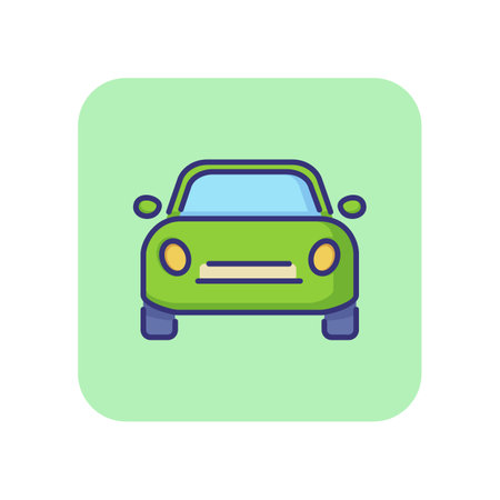 Taxi service line icon. Car, automobile, road. Traffic concept. Vector illustration can be used for topics like service, garage, tourismのイラスト素材