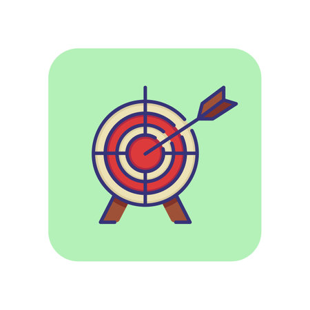 Purpose line icon. Darts, arrow, target board. Business success concept. Can be used for topics like goal, achievement, accuracy, aimingのイラスト素材