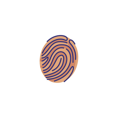 Fingerprint icon. Evidence, identity, detection. Justice concept. Vector illustration can be used for topics like forensics, technology, securityのイラスト素材