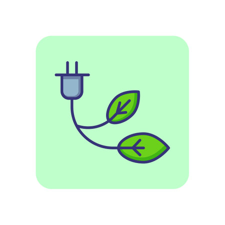Natural energy line icon. Energy alternative, energy saving, eco friendly technology. Ecology concept. Vector illustration can be used for topics like environment, technology, powerのイラスト素材