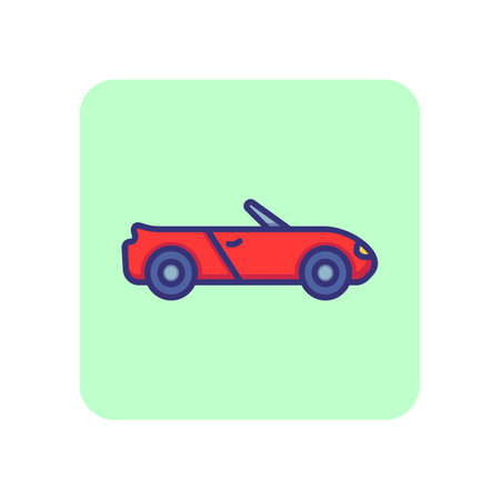 Cabriolet line icon. Private car, automobile, convertible. Transport concept. Vector illustration can be used for topics like transportation, travel, vehicleのイラスト素材