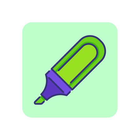 Marker line icon. Felt tip pen, highlighting, tool. Office concept. Can be used for topics like stationary, school supply, working on textのイラスト素材
