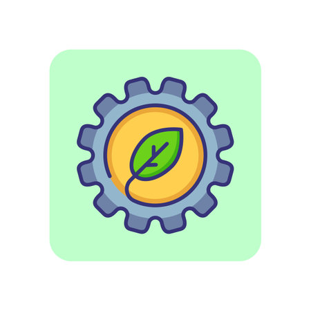Green technology line icon. Environmental conservation, electro car, energy alternative. Ecology concept. Vector illustration can be used for topics like environment, technology, industryのイラスト素材