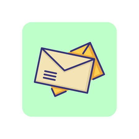 Post line icon. Envelopes, messages, letters. newsletters. Office concept. Can be used for topics like mailing, email box, app, messenger, postal service, correspondenceのイラスト素材