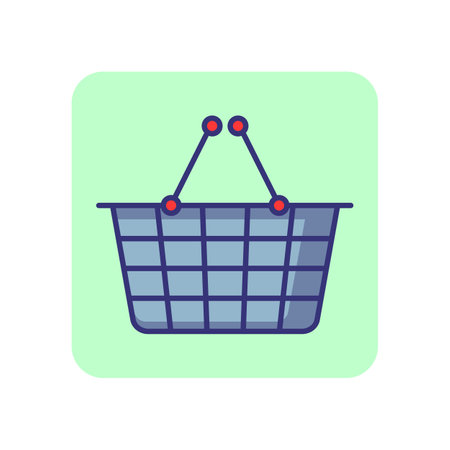 Shopping basket line icon. Supermarket, purchase, online shopping. Shopping concept. Vector illustration can be used for topics like retail, consumerism, commerceのイラスト素材
