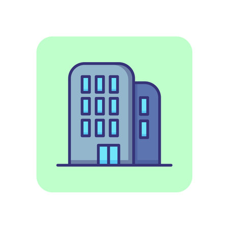 Office line icon. Building, city, block. Real estate concept. Can be used for topics like downtown, urban area, business districtのイラスト素材