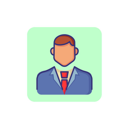Manager line icon. Male office worker, employee, clerk, businessman. Occupation concept. Can be used for topics like project management, consulting, expertise.のイラスト素材