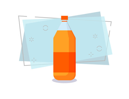 Orange soda illustration. Drink, soda, market place. Beverage concept. Vector illustration can be used for topics like super market, restaurantのイラスト素材