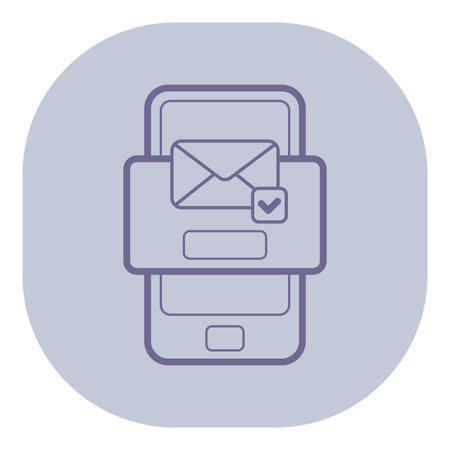 Simple mobile device with envelope symbol representing message notifications. Digital connectivity and communication tools conceptのイラスト素材