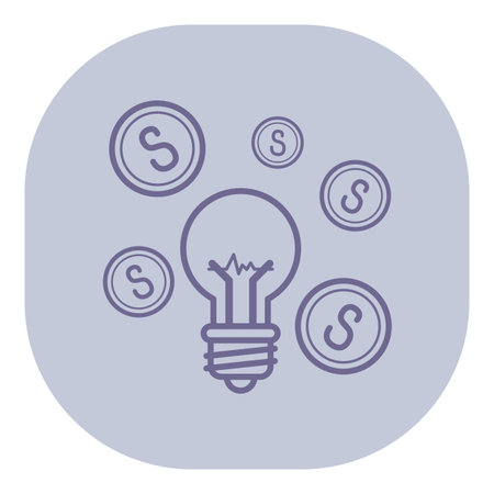 Illustration of light bulb surrounded by dollar signs, symbolizing the connection between creativity and financial concepts. Innovation and profitability conceptのイラスト素材