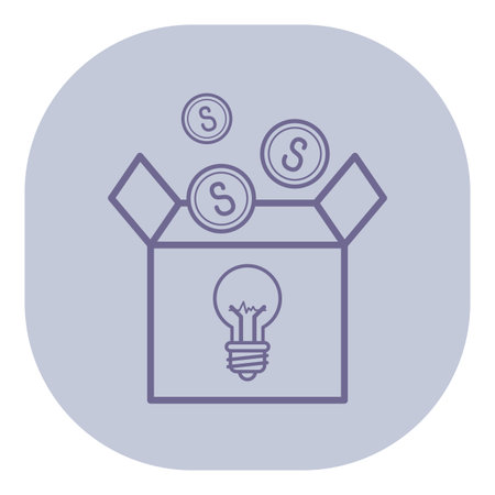 Box opening to reveal light bulb and coins floating above it, symbolizing connection between innovative ideas and financial success. Creativity leading to wealth conceptのイラスト素材