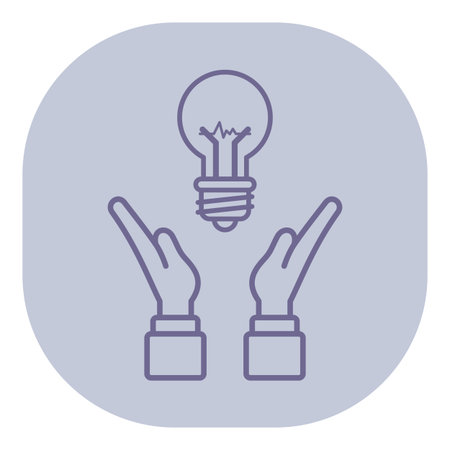 Two hands reaching upward, supporting light bulb symbolizing inspiration and creativity. Importance of bright ideas and innovation conceptのイラスト素材